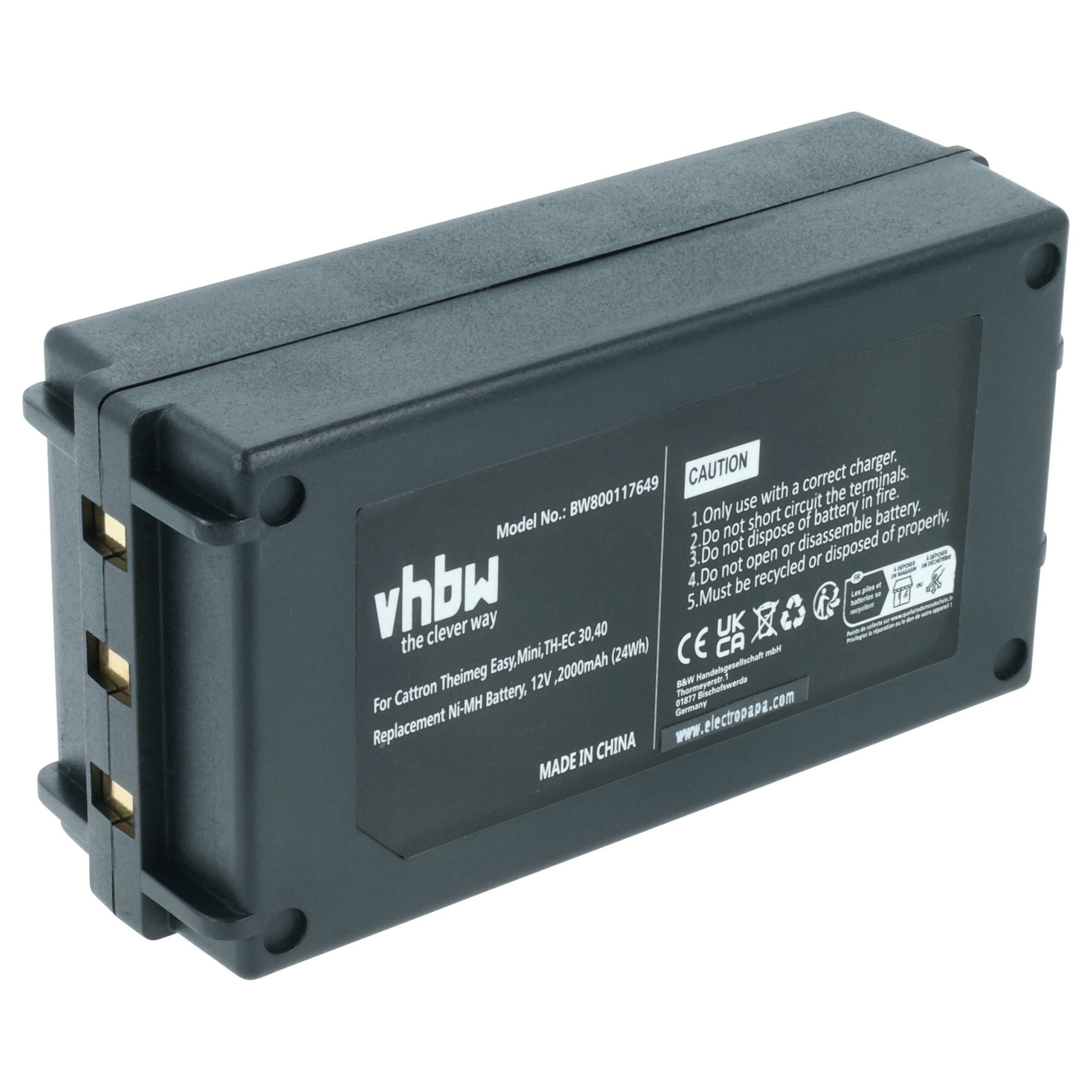 Bateria de Substituição vhbw para Controlo Remoto Cattron Theimeg BT081-00053, BT081-00061, BT923-00044 - 2000 mAh