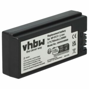 Bateria compatível com Sony NP-FC10, NP-FC11 - 700mAh, 3.6V, Li-Ion vhbw