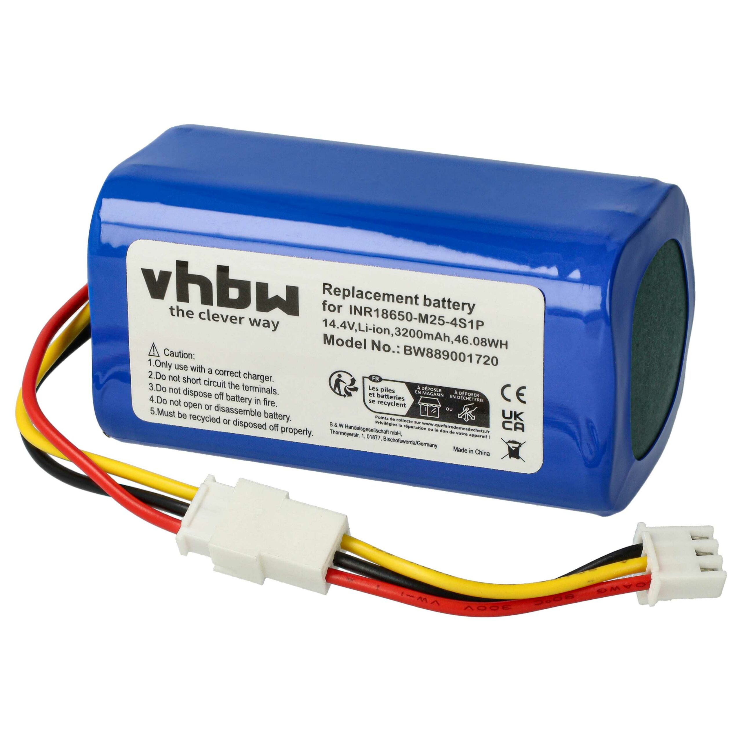 Bateria vhbw 3200mAh 14.4V Li-Ion para Proscenic, Robojet 800T e compatíveis - Image 3