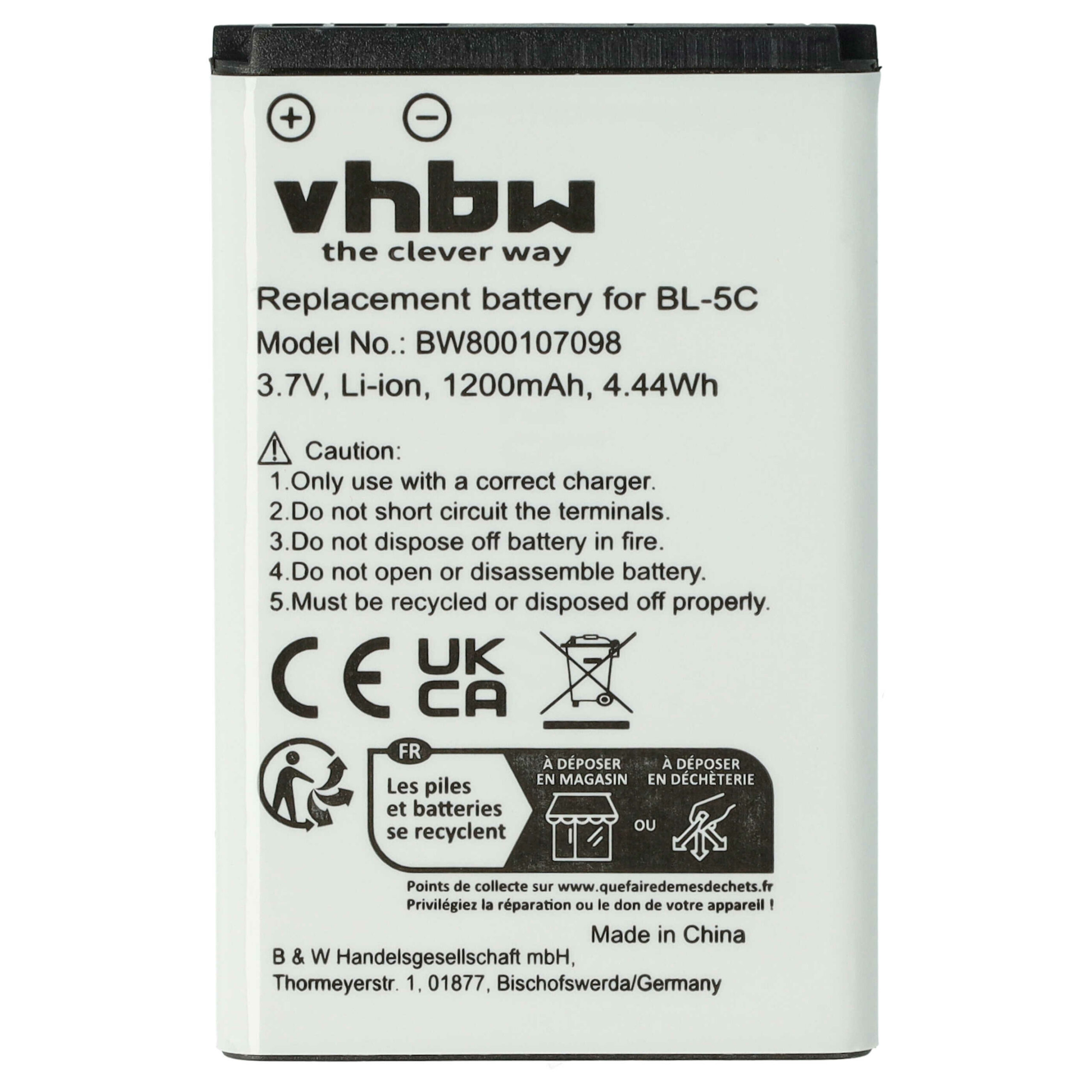 Bateria vhbw para Fritz!Fon FRA051 AVM - 1200 mAh 3.7 V Li-Ion