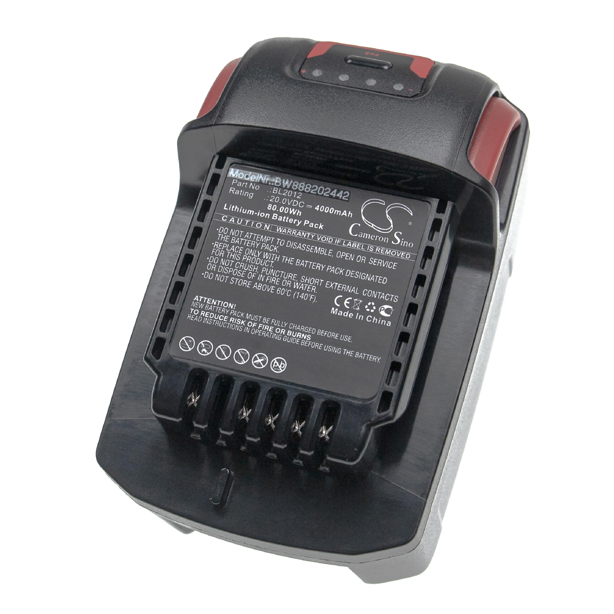 Bateria vhbw para Ingersoll Rand BL2022, BL2012, BL2010 - 4000 mAh, 20 V, Li-Ion