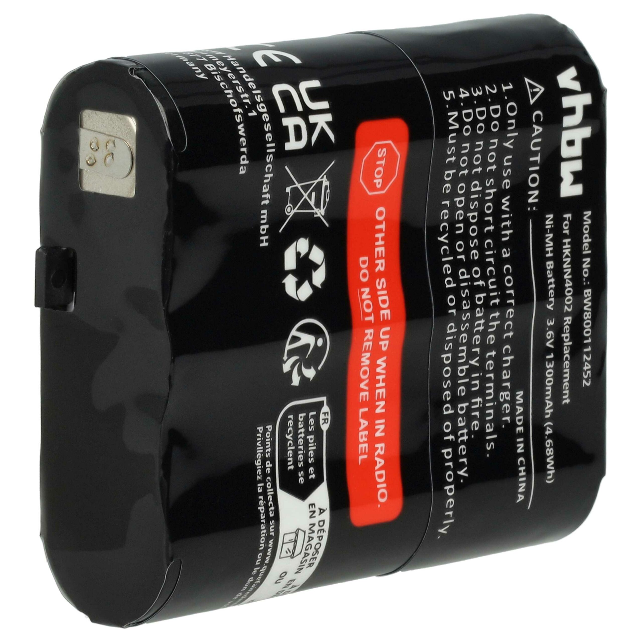 Bateria vhbw para Motorola CB Radio - 2 unidades 1300 mAh 3.6V NiMH (substitui FRS-4002A, HKNN4002B, HKNN4002A) - Image 3