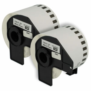 2x Rolo de Etiquetas Compatível Brother DK-44205 - Premium 62 mm x 30.48 m + Suporte