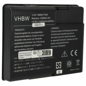 Bateria vhbw para Portátil HP nx7000, nx7010, Compaq Presario X1000 - 4400 mAh, 14.8 V