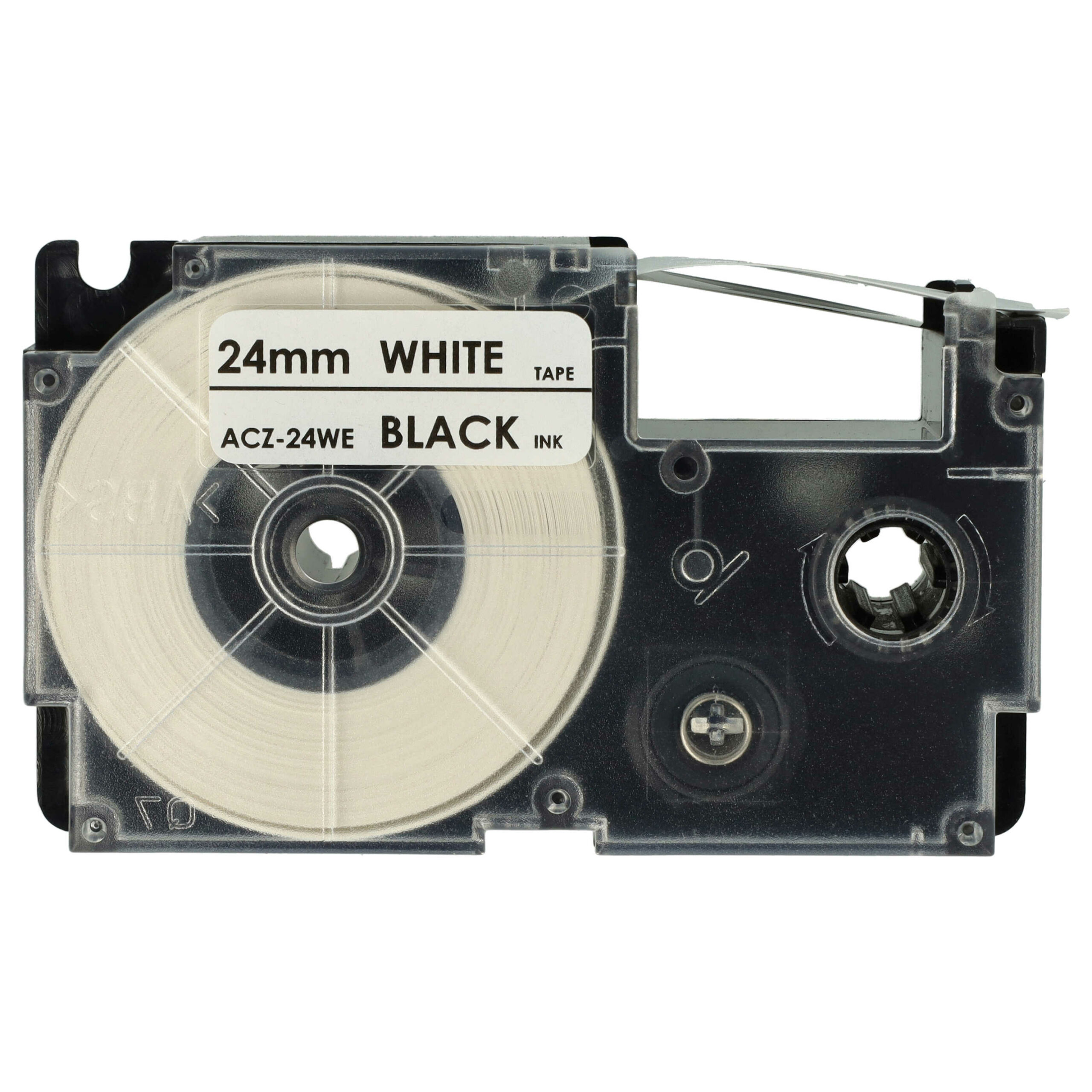 Fita de Etiquetas vhbw Substitui Casio XR-24WE, XR-24WE1 - 24 mm Preto sobre Branco