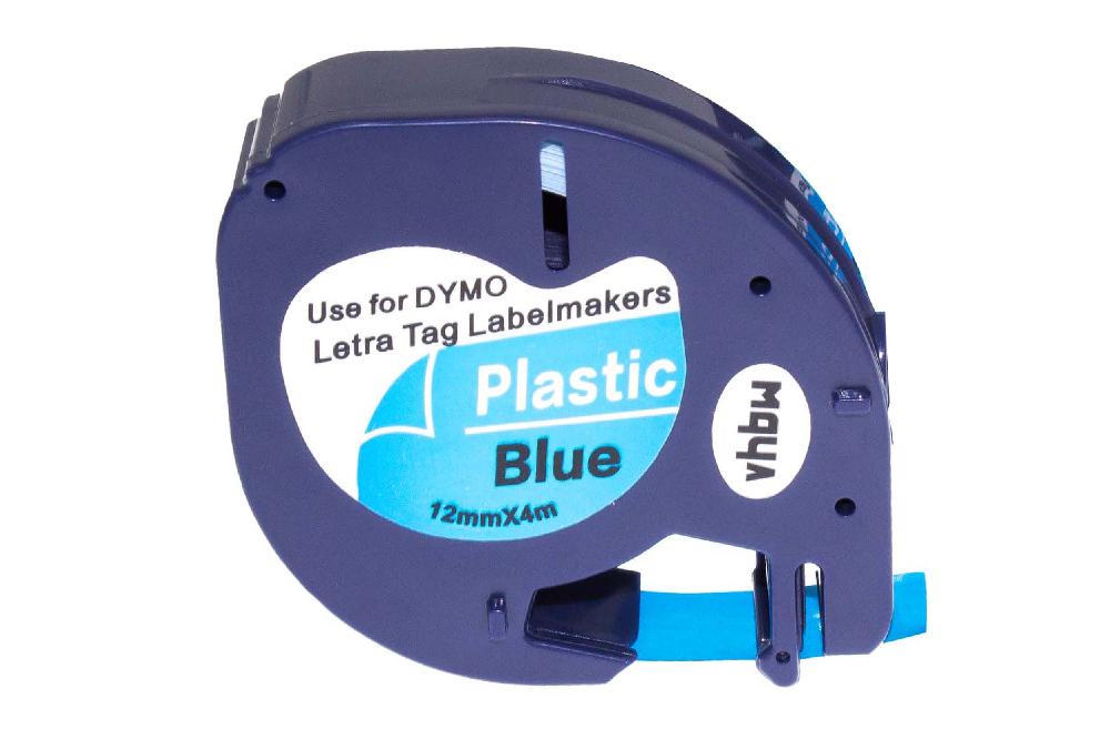 Fita de Etiquetas vhbw Substitui Dymo 91205 - 12 mm Preto sobre Azul