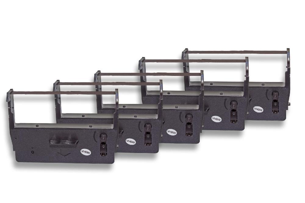 5x Fita de Tinta vhbw para Epson ERC-37, Anker DS - Preto