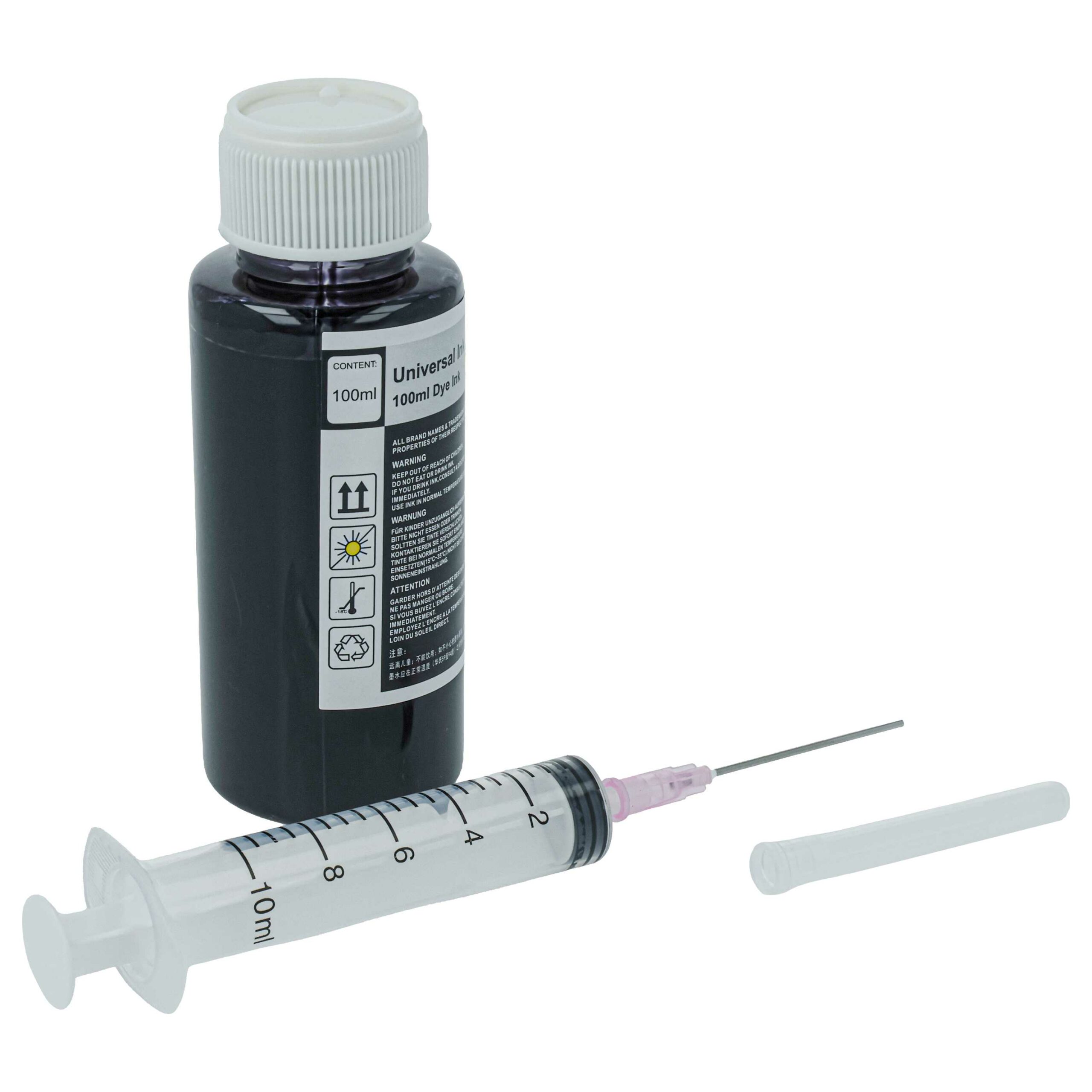 Tinta de enchimento vhbw Preta 100 ml para Epson, Brother, HP, Canon - Image 2