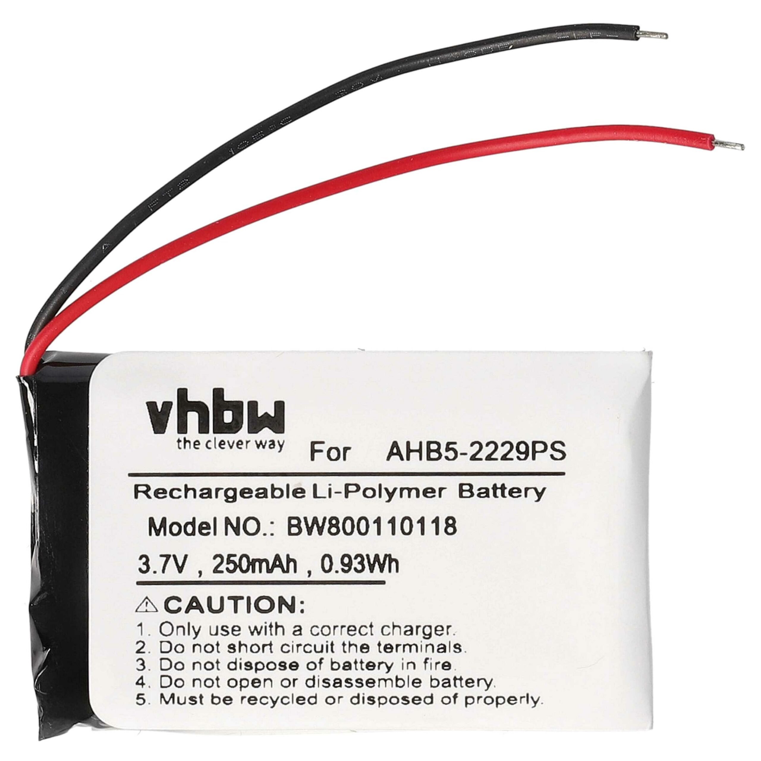 Bateria vhbw para auscultadores sem fios compatível com Jabra AHB5-2229PS - 250 mAh 3.7 V Li-polymer - Image 3