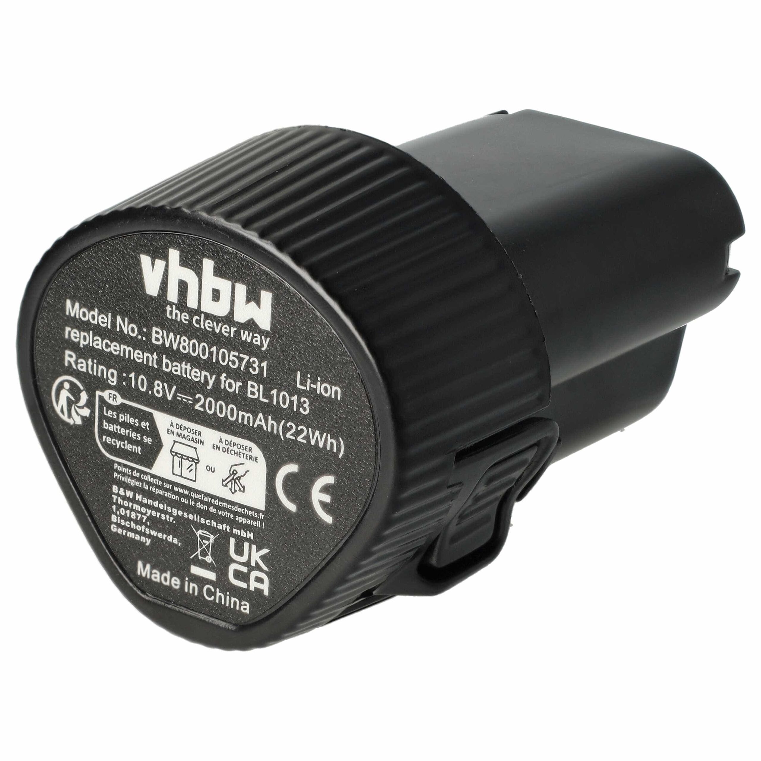 Bateria vhbw para ferramenta elétrica Makita (2000 mAh, 10.8 V, Li-Ion) - Image 2