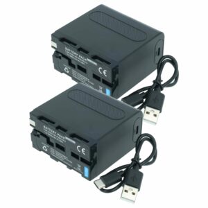 2x Baterias vhbw para Sony NP-F950, NP-F750, NP-F550 - 6000mAh, 7.4V
