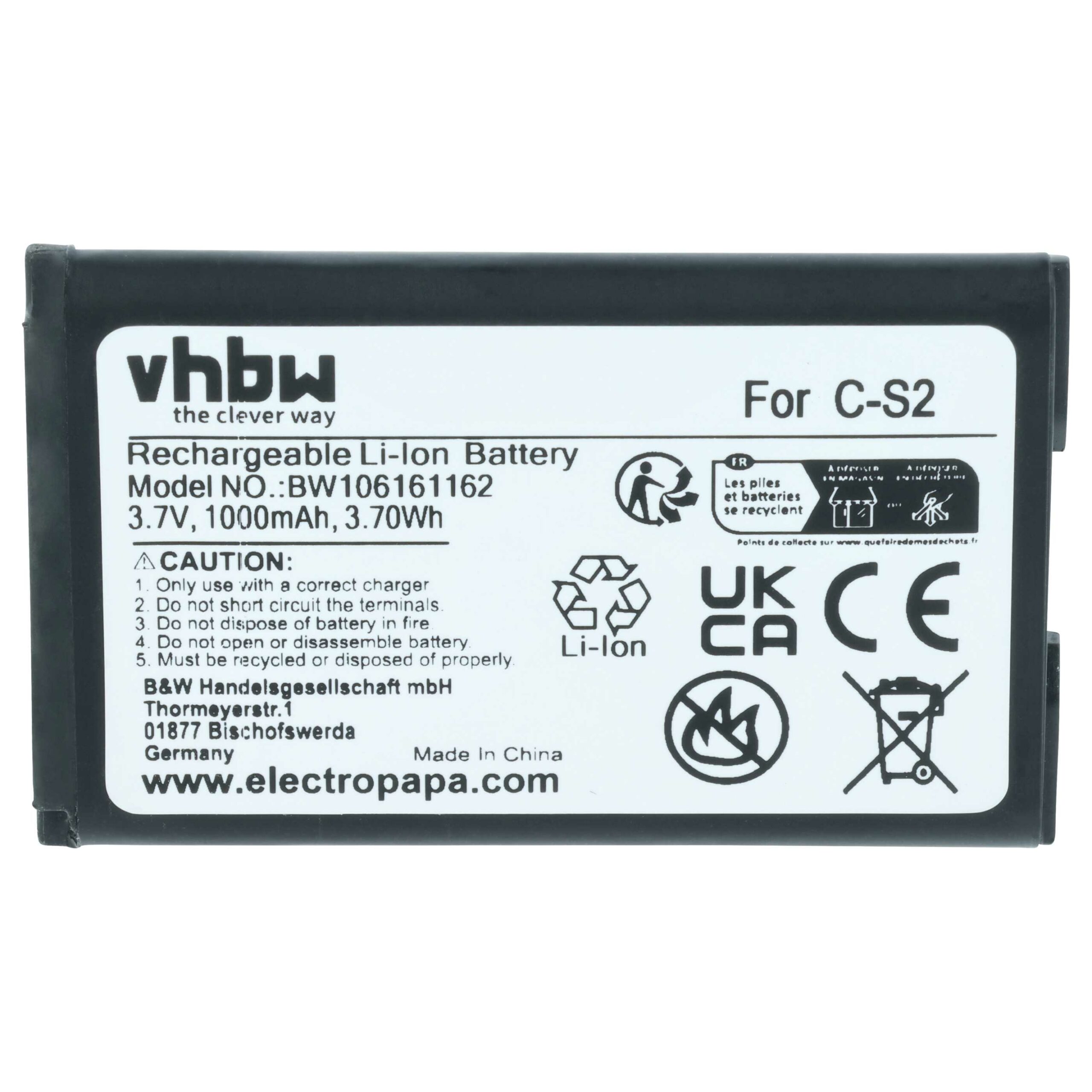 Bateria vhbw para Telemóvel BlackBerry 1000 mAh 3.7 V Li-Ion - Image 3