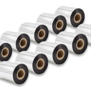 10x Fita de Transferência Térmica vhbw para Godex, Printronix, TSC - 90 mm x 300 m, Wax-Plus