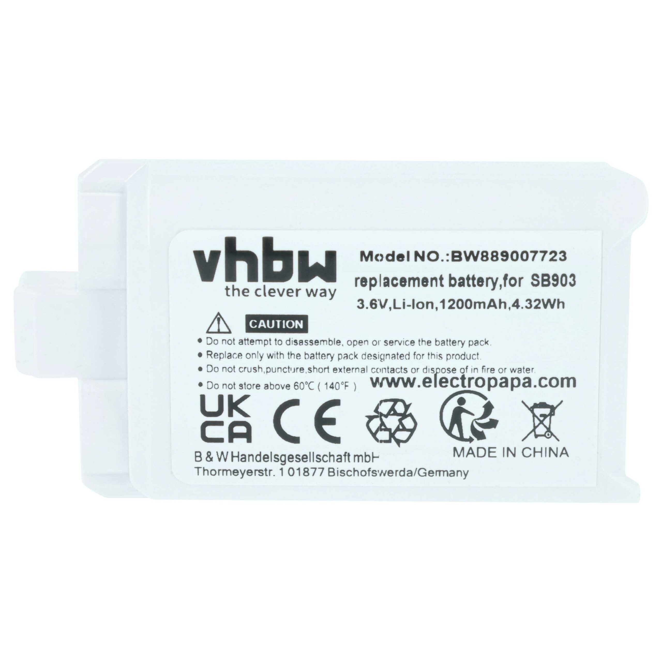 Baterias vhbw para Sistema Sem Fios Shure SLXD1, SLXD2, SLXD3, SLXD5 (5x, 1200 mAh, 3.7 V) - Image 3