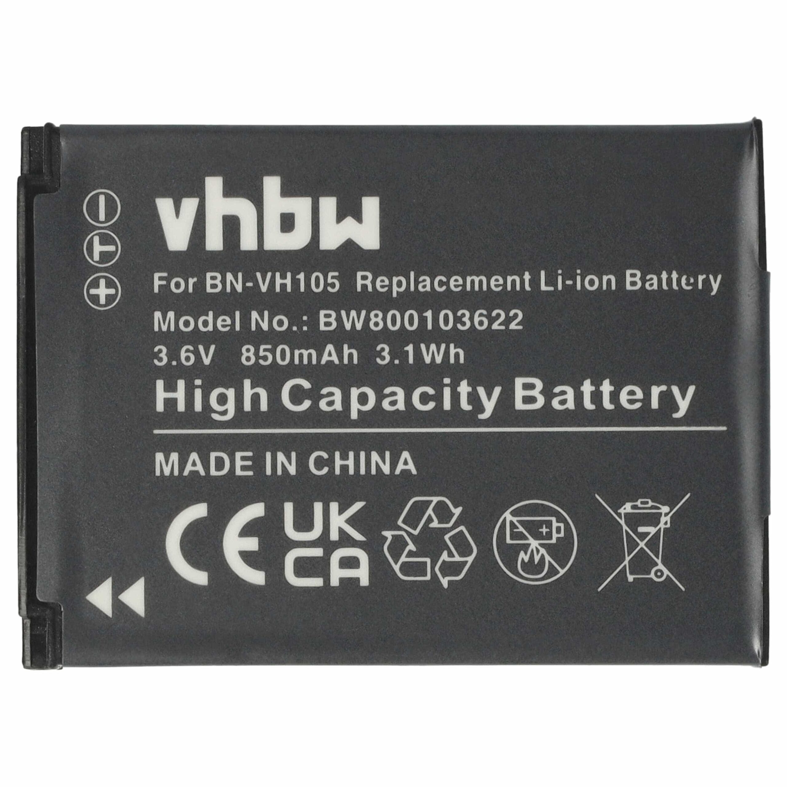 Pack de 3 Baterias vhbw para Câmara JVC (BN-VH105) 850 mAh 3.6 V Li-Ion - Image 3