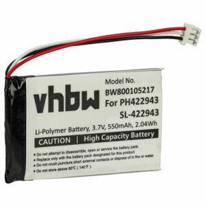 Bateria vhbw para telefone fixo Philips PH422943 - 550 mAh 3.7 V Li-Ion