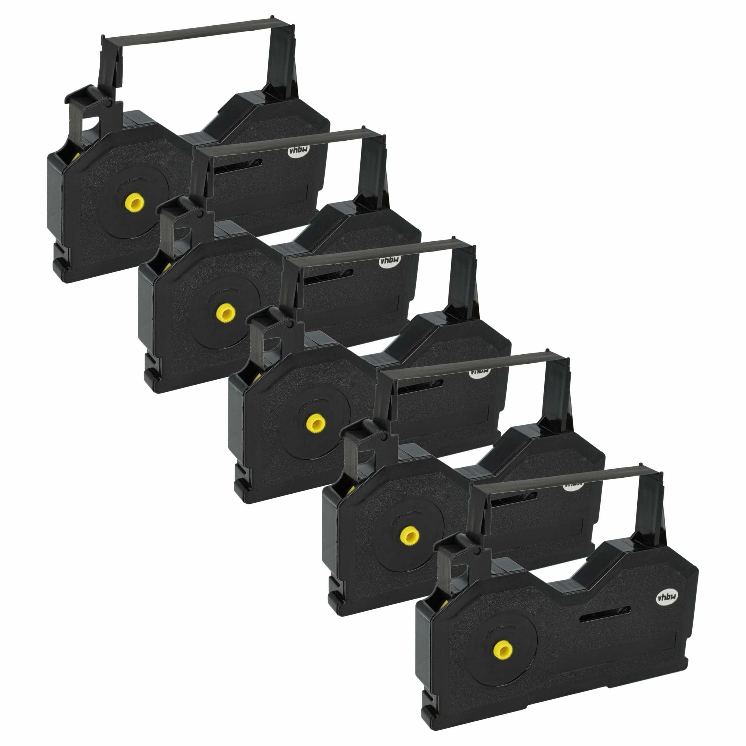 5x Fita de Tinta vhbw para Nakajima AE330 Gr. 187C, Privileg, Olympia e Outros - Carbono, Preto