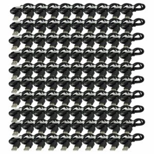 Cabo Micro-USB vhbw Tipo A para Micro USB 0.3m - Preto (Lote de 100)