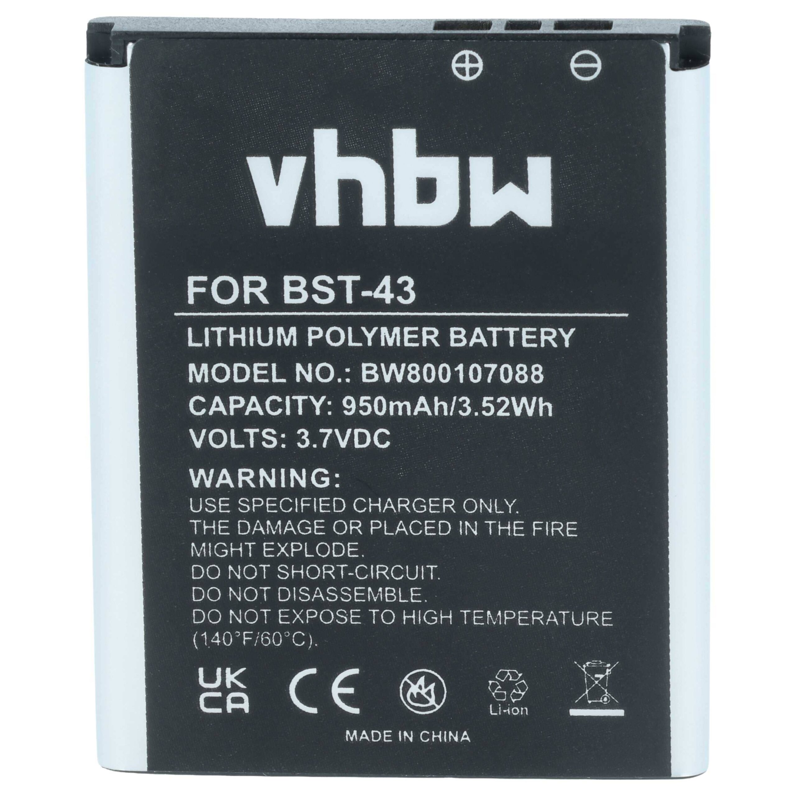 Bateria vhbw para Sony-Ericsson BST-43 950 mAh 3.7 V Li-Ion - Image 3