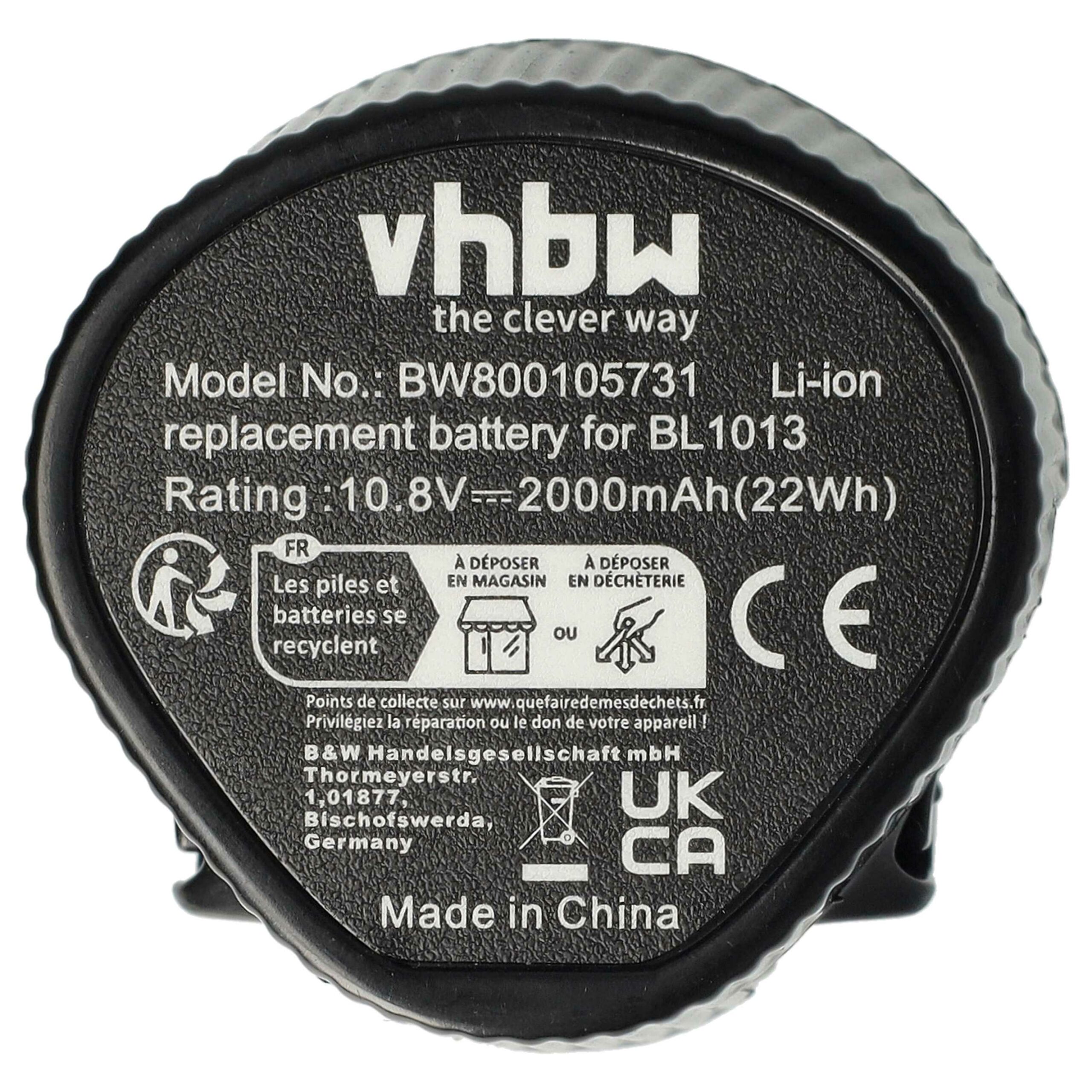 Bateria vhbw para ferramenta elétrica Makita (2000 mAh, 10.8 V, Li-Ion) - Image 3
