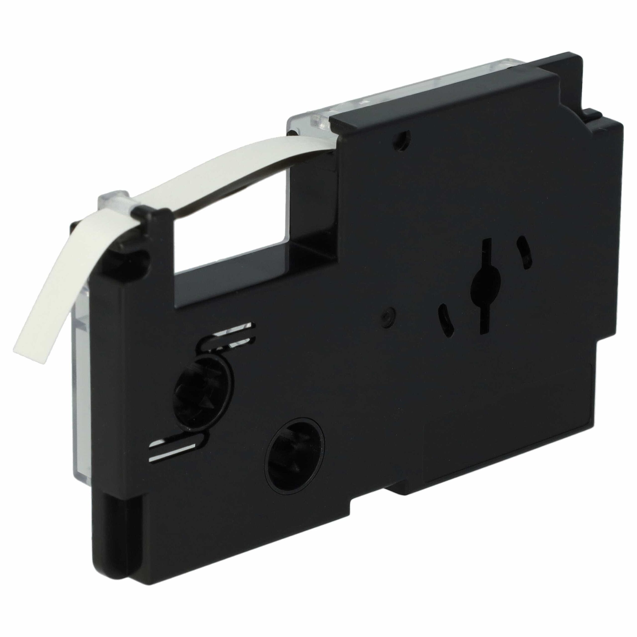 2x Fita de Etiquetas vhbw para Casio XR-6WE, XR-6WE1 - 6 mm Preto sobre Branco - Image 4
