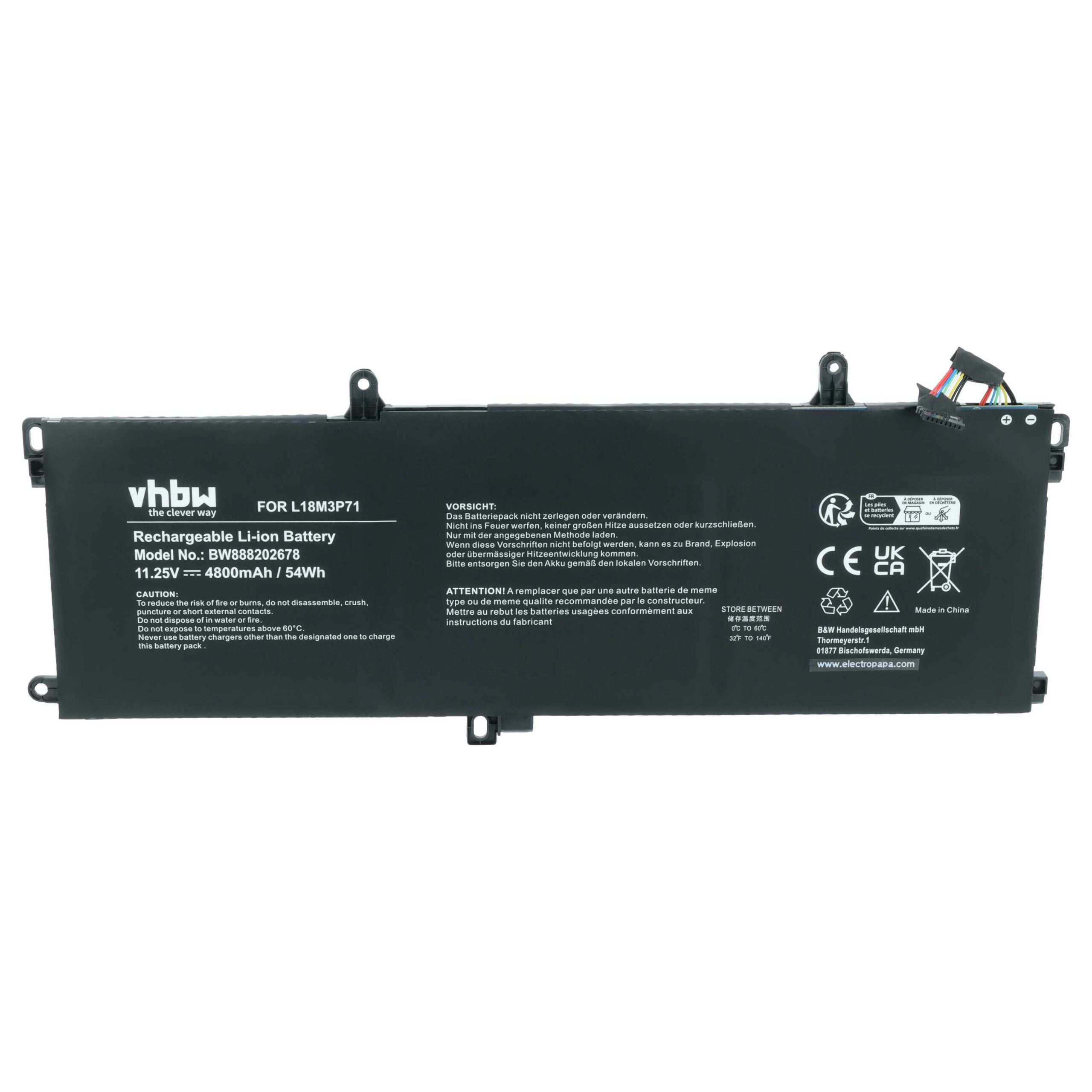 Bateria vhbw para Lenovo ThinkPad T14 T15 T490 T590 4800 mAh 11.25 V - Image 3