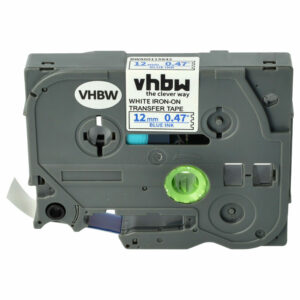 Fita de Etiquetas vhbw TZE-FA3 Termocolante - 12 mm Azul sobre Branco