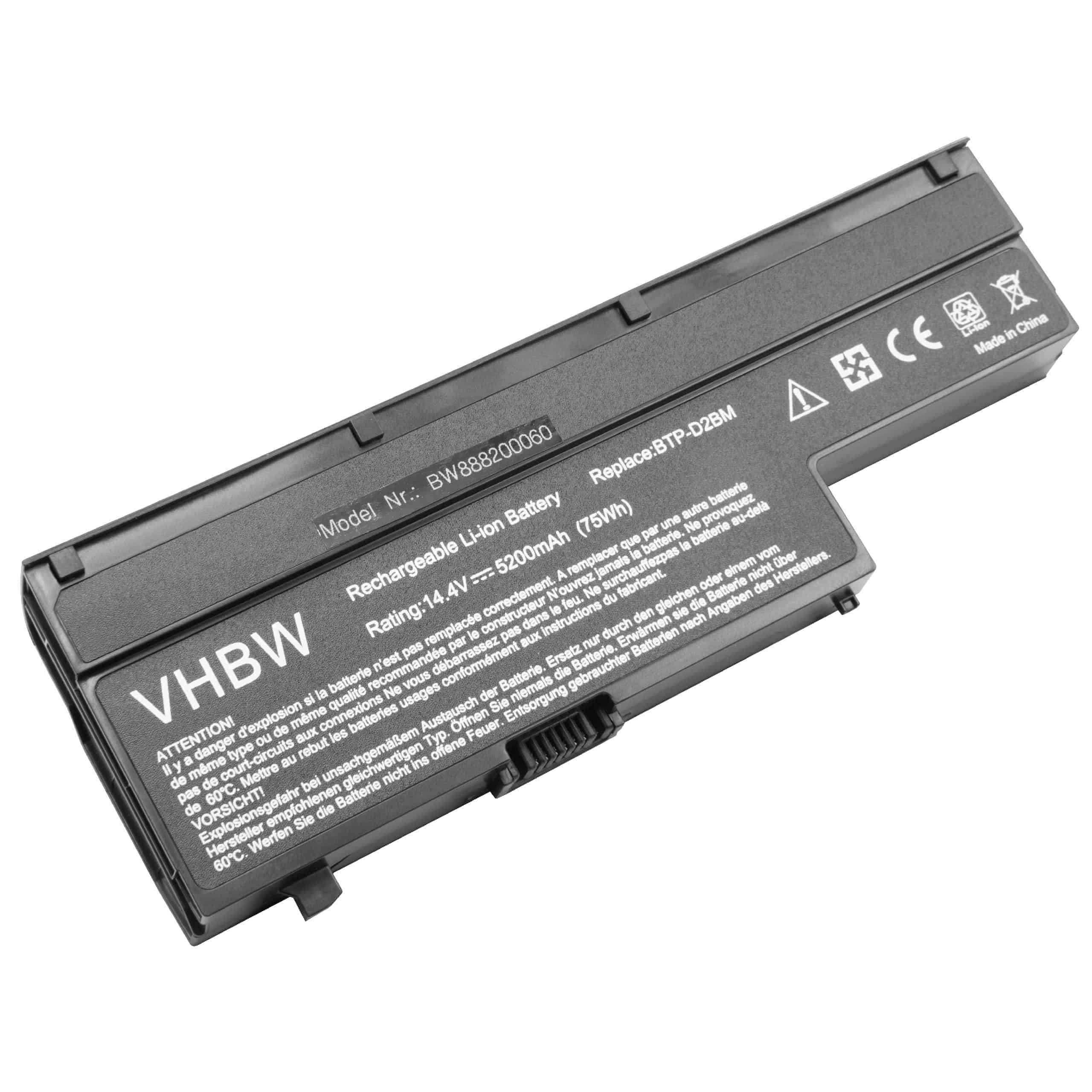Bateria vhbw para portáteis Medion 40027608, BTP-CMBM 5200 mAh 14.4 V