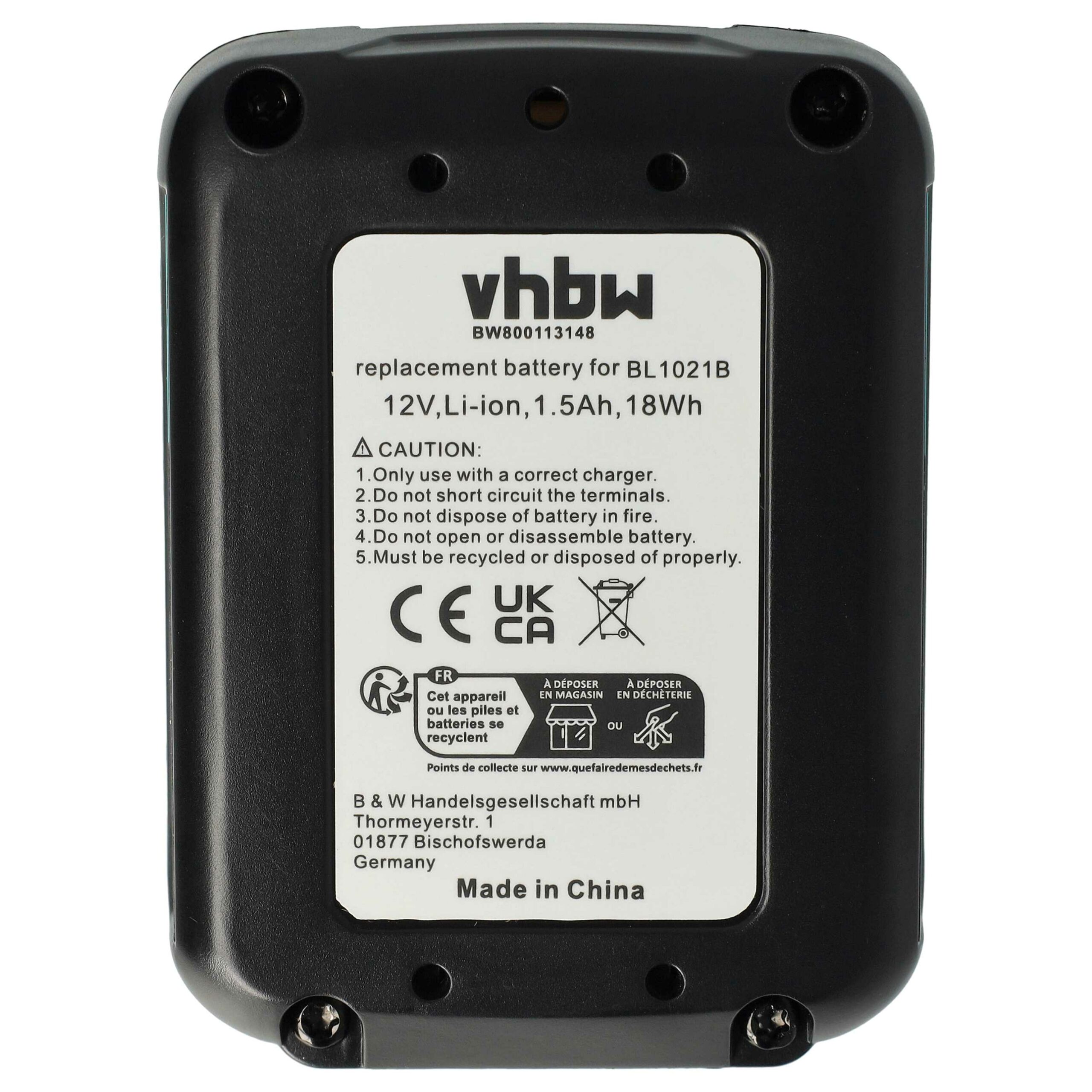 Bateria vhbw para Makita DF331D, HP331D, TD110D Ferramentas Elétricas - 1500 mAh, 12 V - Image 3