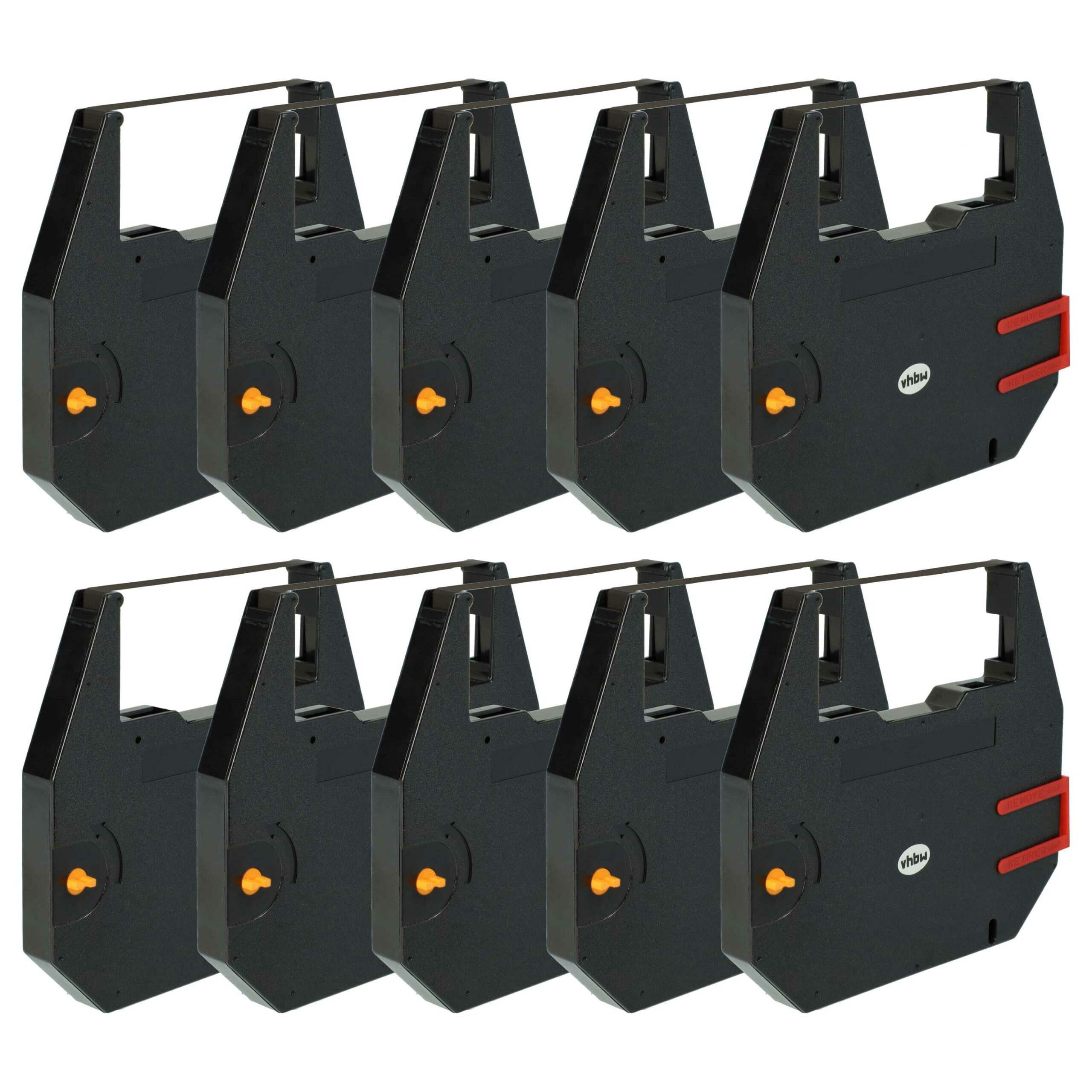 10x Fita de Tinta vhbw para Hanseatic Dot Matrix / Impressora de Recibos - Preto