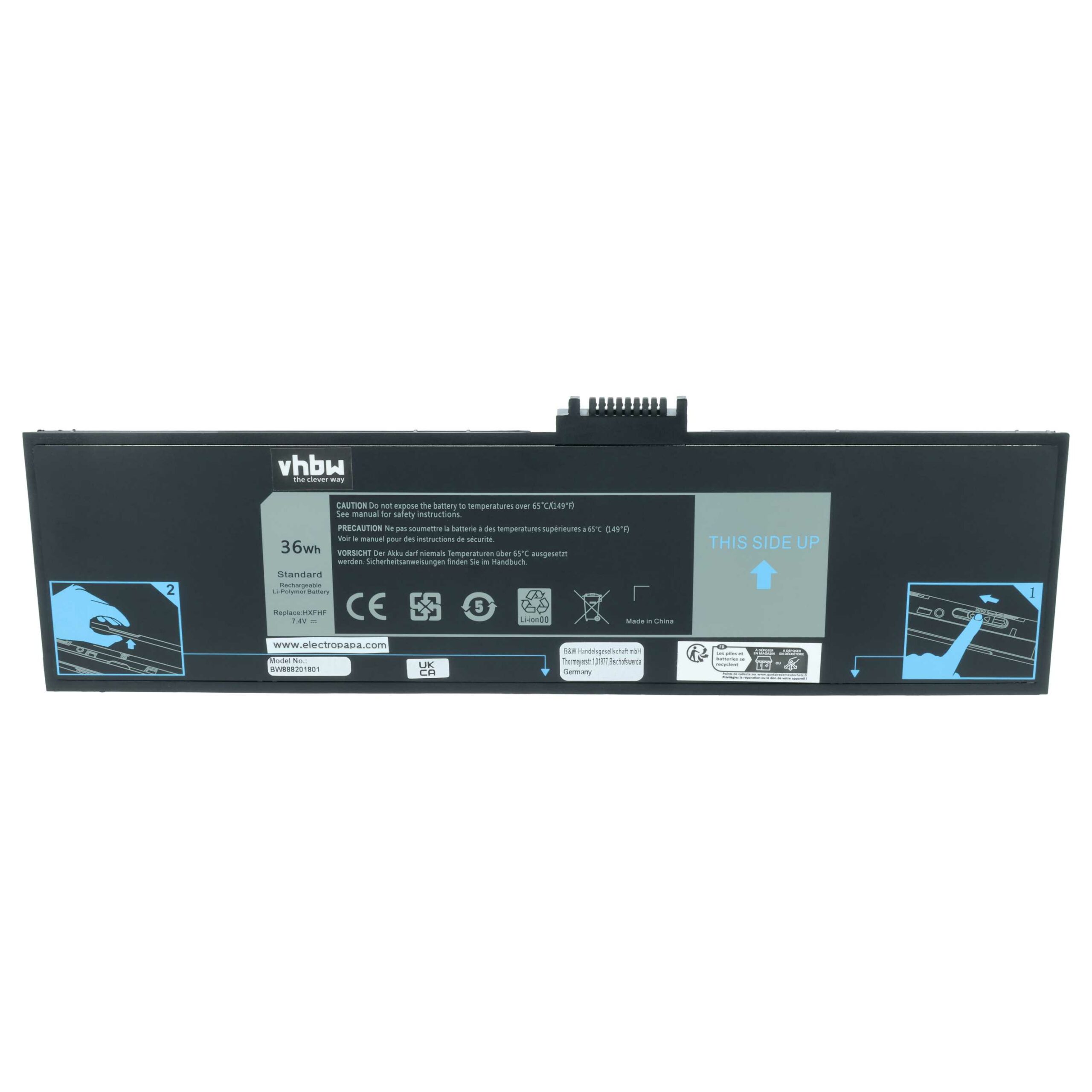 Bateria vhbw para Tablet Dell VJF0X, HXFHF 4850 mAh 7.4 V Li-polymer - Image 3