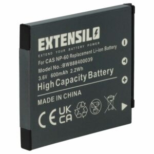 Bateria EXTENSILO para Casio NP-60 - 600mAh, 3.7V, Li-Ion