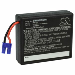 Bateria vhbw para comando de drone Yuneec ST16F, ST16 8700mAh, 3.7V
