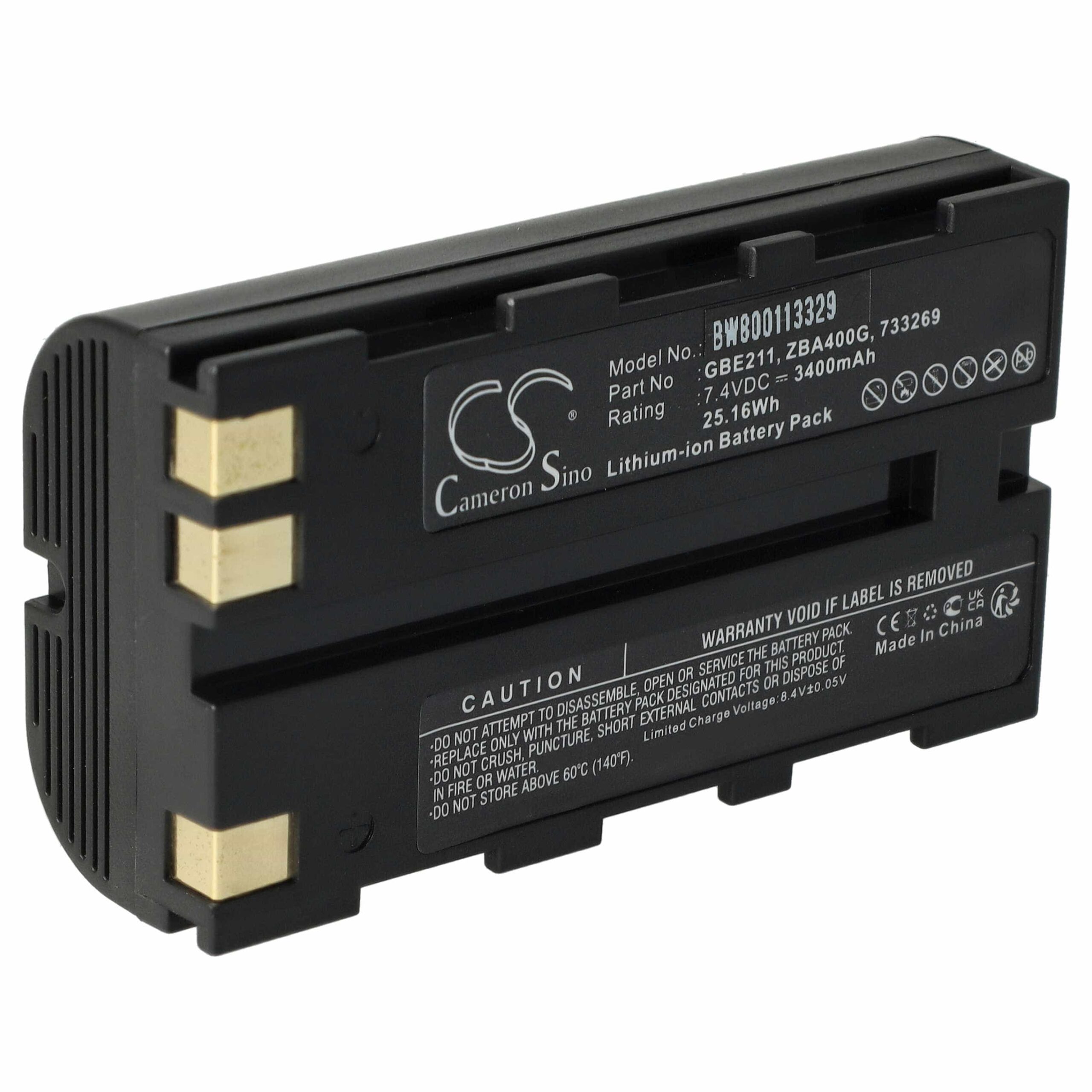 Bateria vhbw para Geomax ZBA200 / ZBA400 e Leica - 3400 mAh 7.4 V Li-Ion