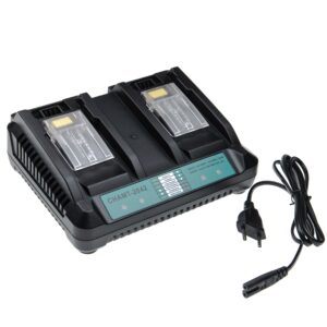 Carregador Duplo vhbw para Baterias de Ferramentas Makita DC18RD - 14.4V / 18V, 4.0A