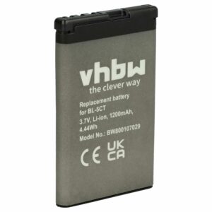 Bateria vhbw compatível com Nokia BL-5CT - 1200 mAh 3.7 V Li-Ion