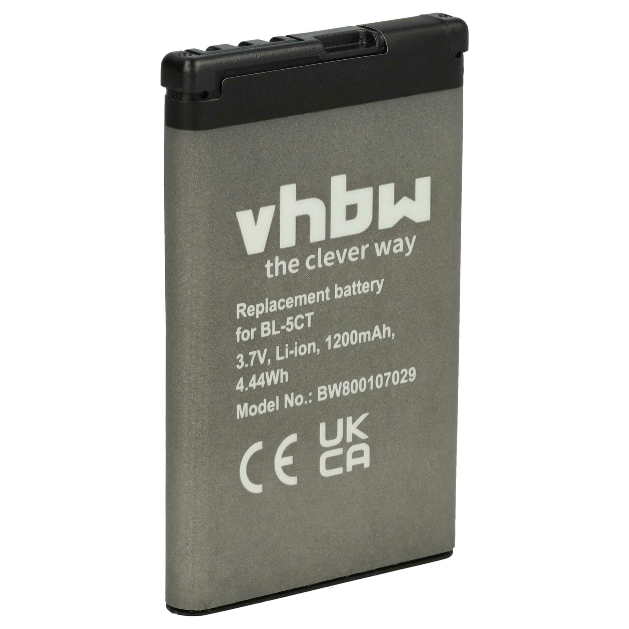 Bateria vhbw compatível com Nokia BL-5CT - 1200 mAh 3.7 V Li-Ion