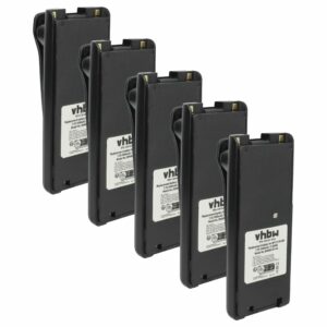 5x Baterias vhbw para Rádio Icom BP-210N, BP-211, BP-210, BP-209N, BP-209 - 1650 mAh 7.2 V NiMH + mola de cinto