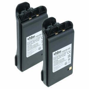 Pack de 2 baterias vhbw para rádios Icom BP-265/BP-265LI, 2500 mAh, 7,4 V, com presilha para cinto