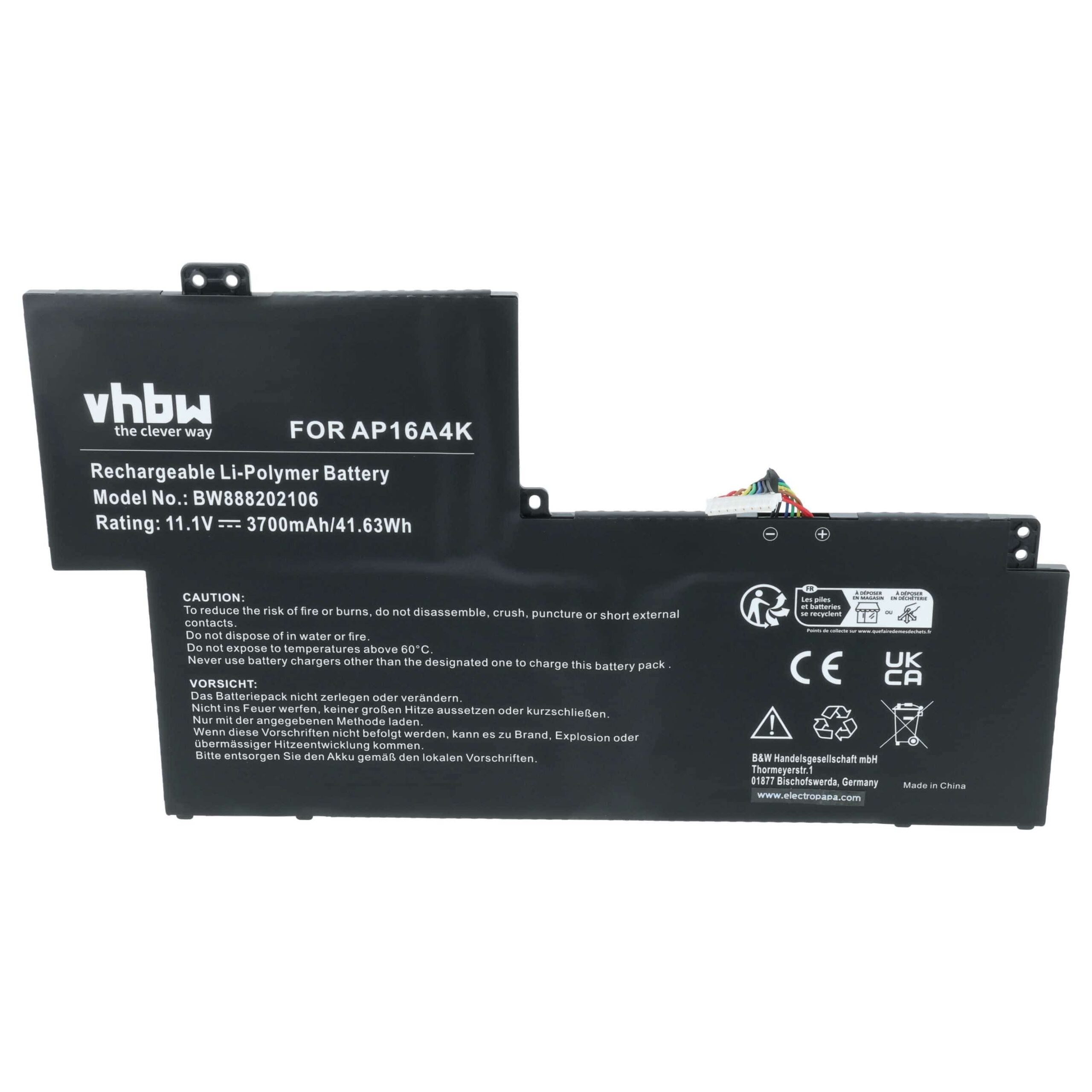 Bateria para Portátil vhbw para Acer AP16A4K / KT.00304.003 - 3700 mAh - Image 3