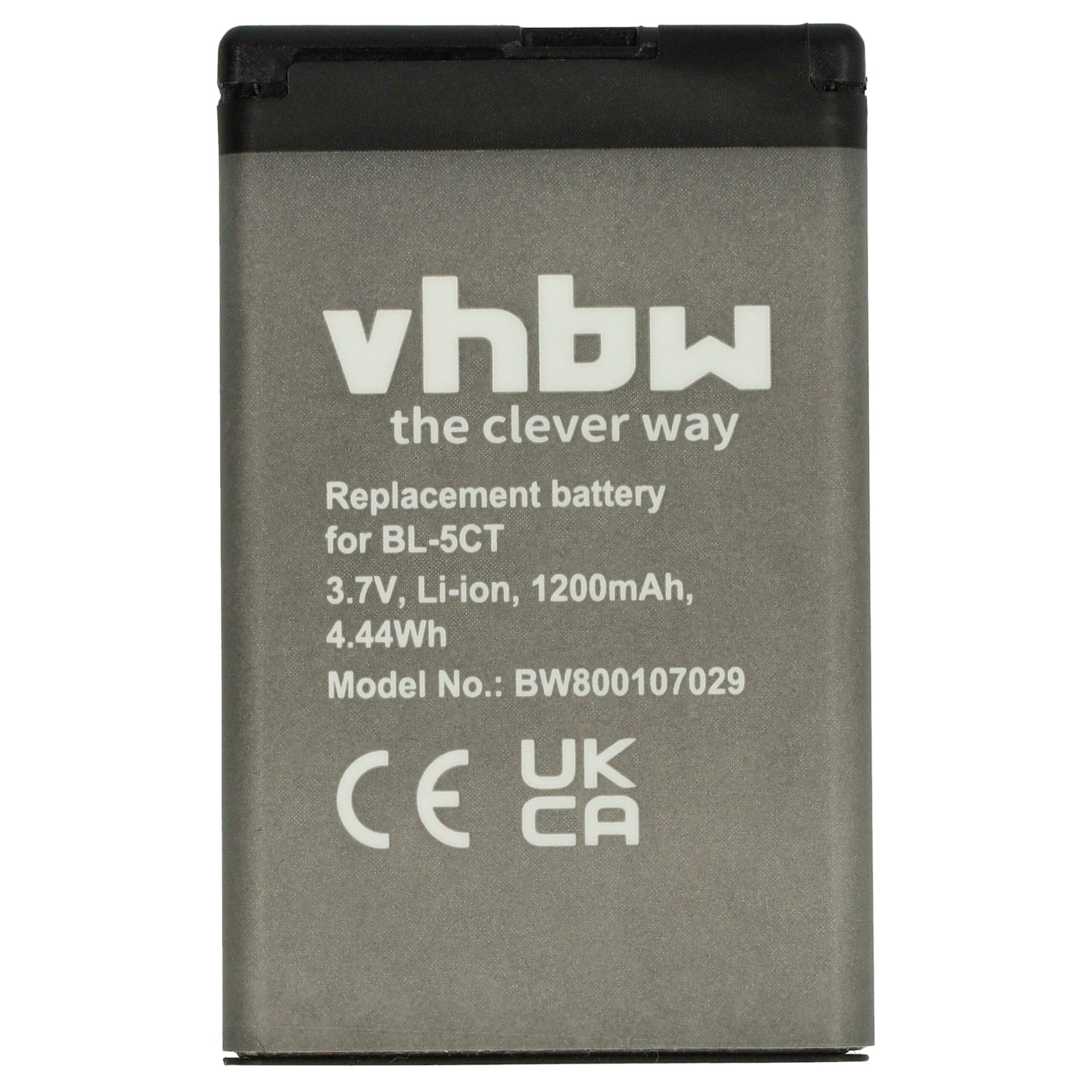 Bateria vhbw compatível com Nokia BL-5CT - 1200 mAh 3.7 V Li-Ion - Image 3