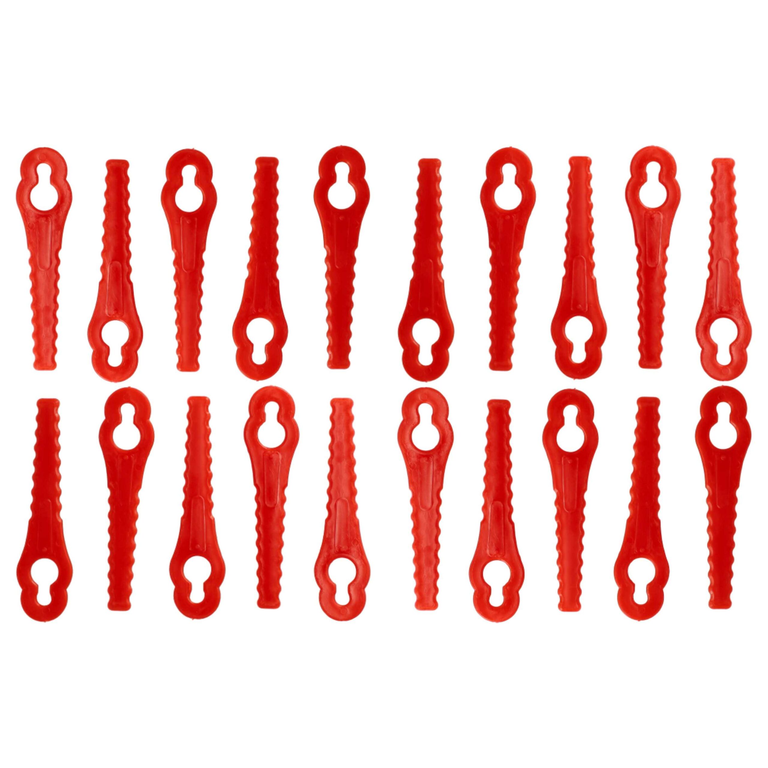 20x Lâminas de Substituição vhbw para Roçadora Güde RT 18-0, RT 18-201-05 - Vermelho
