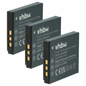 3x Baterias vhbw para BenQ DLi-213 / Kodak Klic-7001 - 650mAh, 3.6V