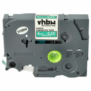 Fita de Etiquetas vhbw Substitui Brother TZE-715 - 6 mm Branco sobre Verde