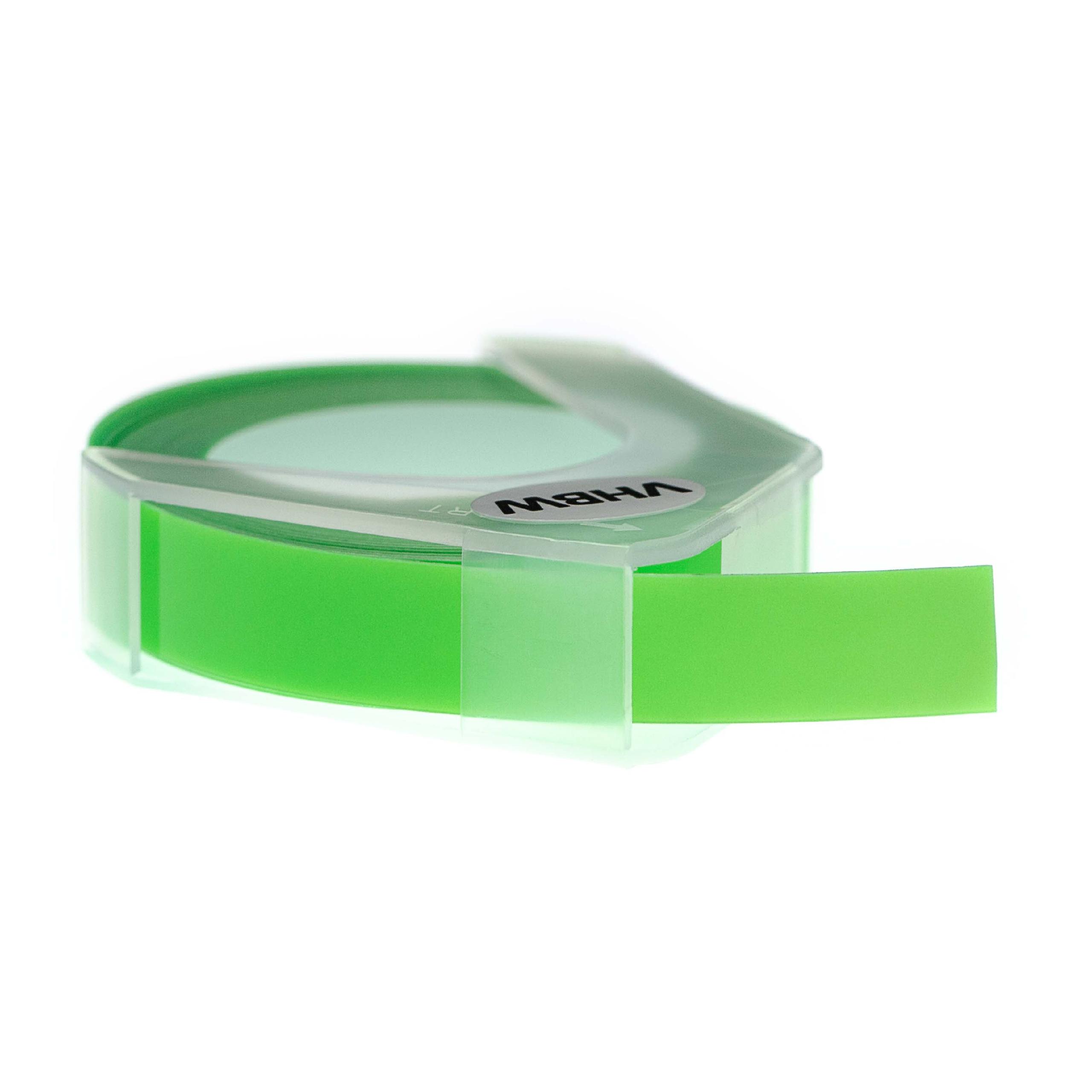 Fita de Relevo 3D vhbw 9 mm Branco em Verde Néon para Dymo, Motex - Image 2