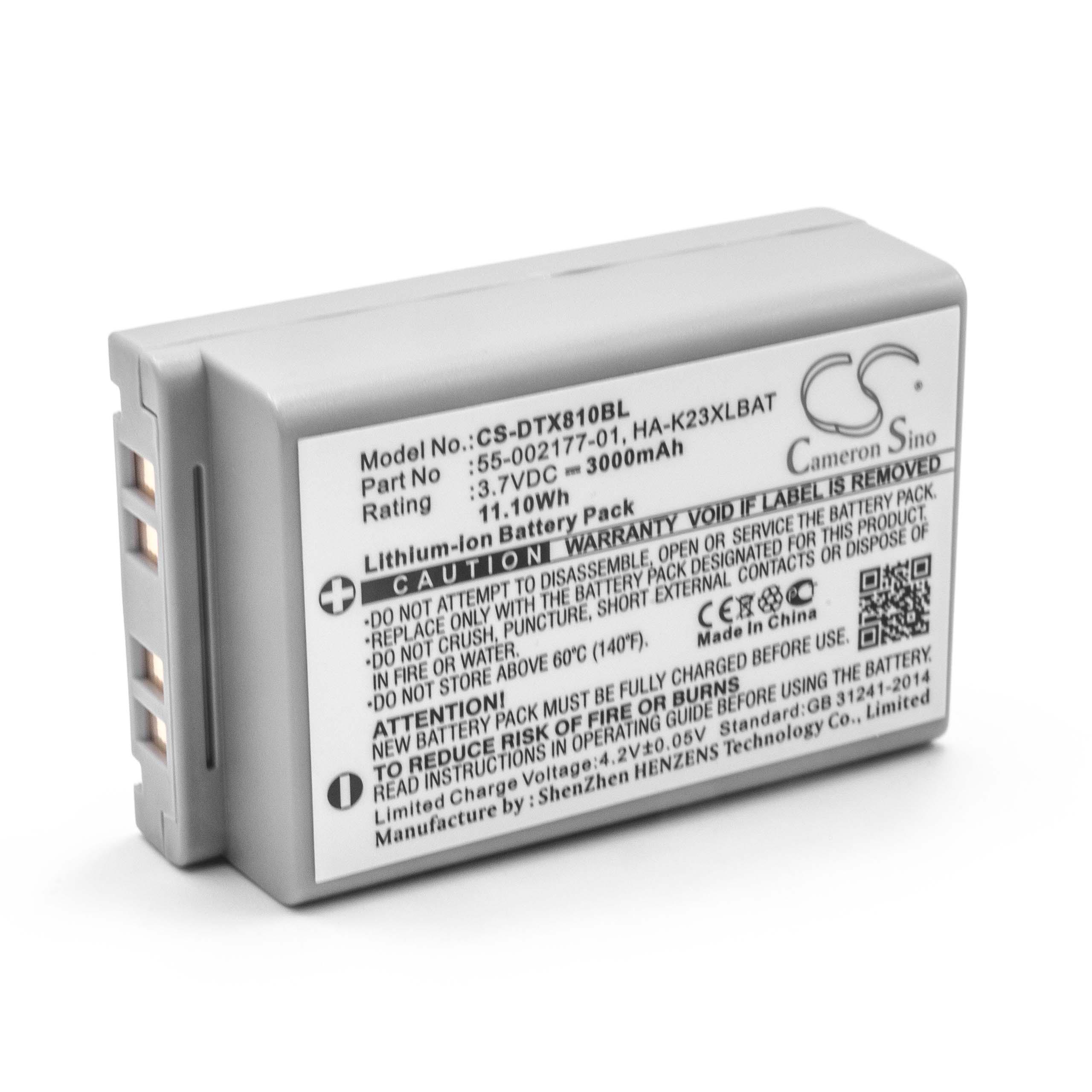 Bateria vhbw para leitor de códigos de barras Casio DT-X8, DT-X200 (3000 mAh, 3.7 V)