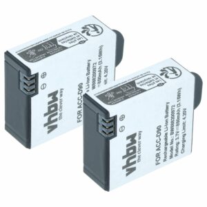 Pack de 2 baterias vhbw de 850 mAh para câmaras AEE D90, S90 e Lyfe