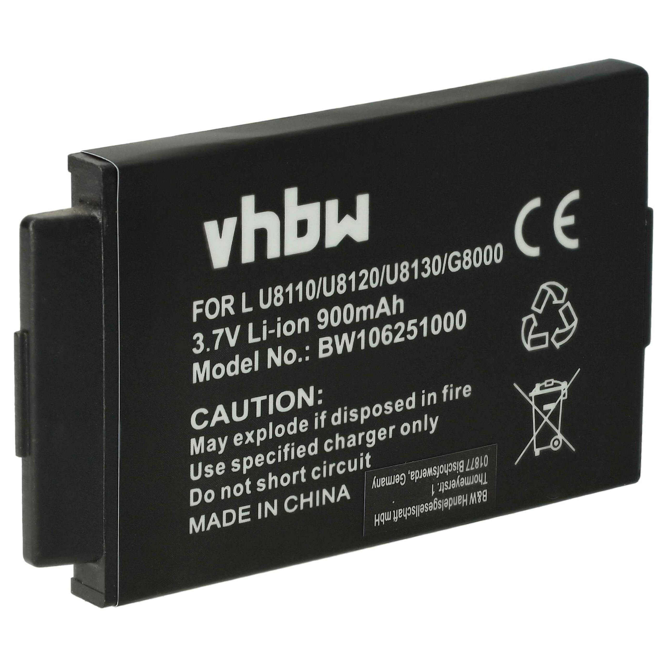 Bateria vhbw para Telemóvel LG BSL-42G - 900 mAh 3.7 V Li-Ion