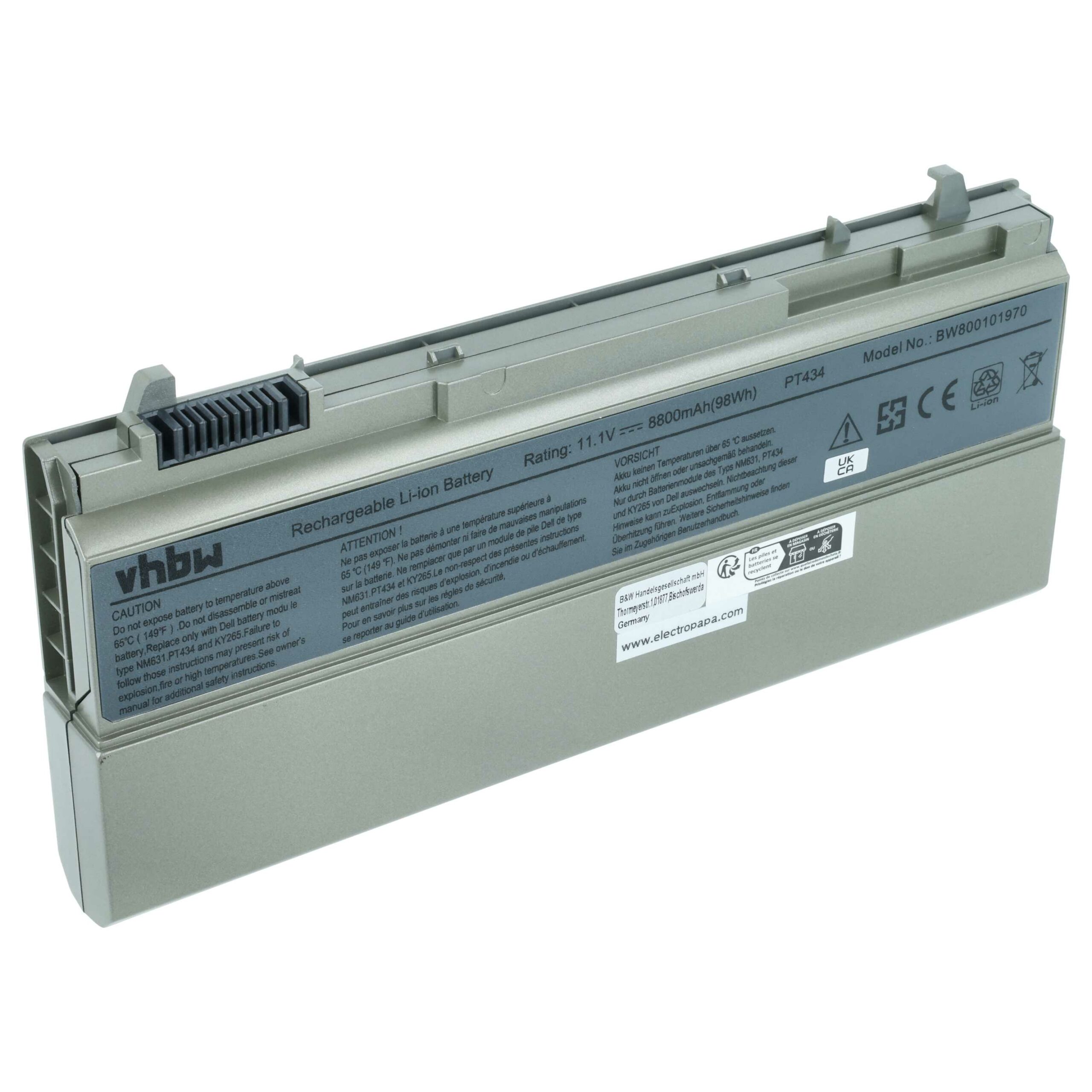 Bateria para Portátil vhbw para Dell Latitude E6400, E6500, Precision M4400 - 8800 mAh 11.1 V