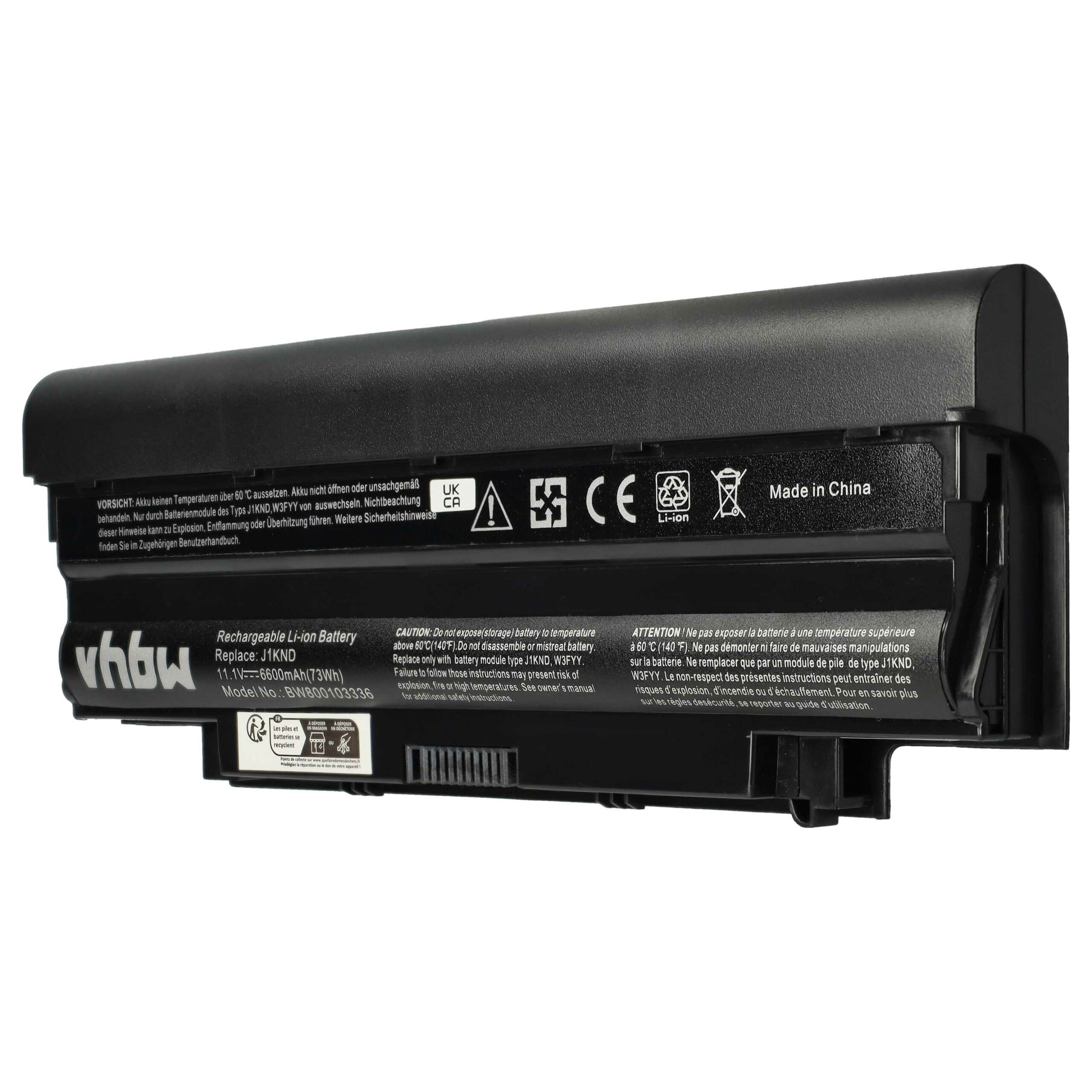 Bateria para Portátil vhbw compatível com Dell Inspiron 13R, 14R, 15R, N5010, N5110 6600 mAh 11.1 V